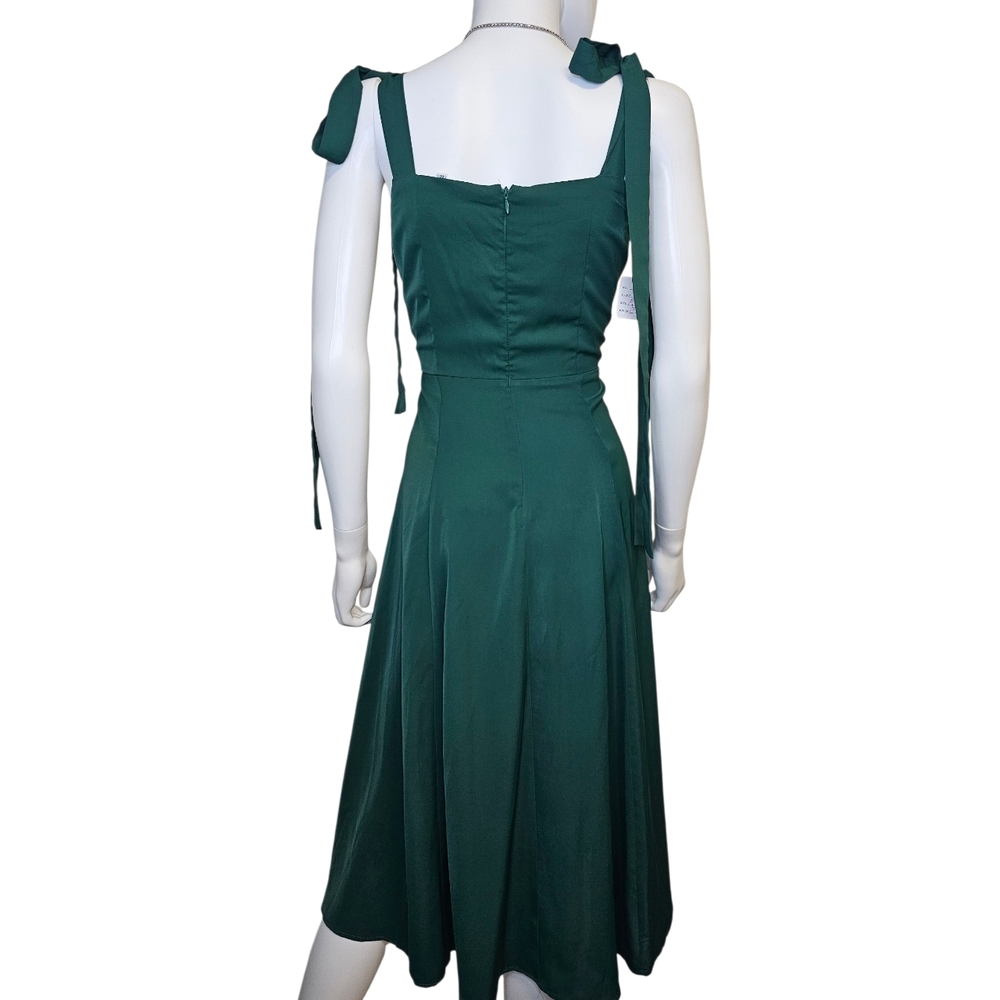 Amazon Green Midi Dress with Slit - Picture 3 of 3